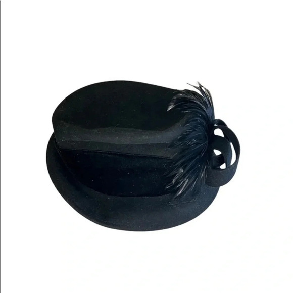 BLACK Statement Piece 100% Wool Hat - Picture 2 of 4